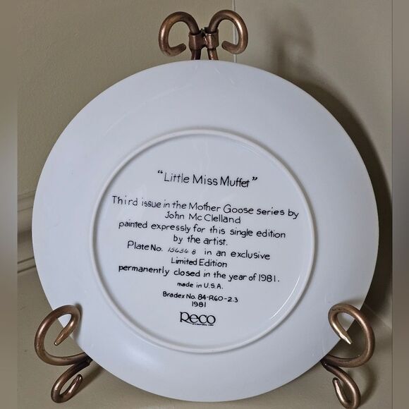 Vintage Little Miss Muffet Decorative Plate | John McClelland - Picture 2 of 4